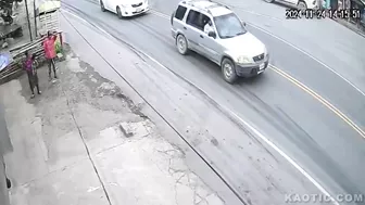 Woman Greets Friend Hit By Truck
