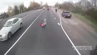 Woman Thrown Into The Air By Speeding Car