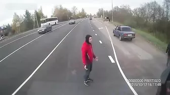 Woman Thrown Into The Air By Speeding Car