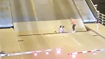 Woman Falls Down While Riding Bicycle