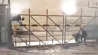 The Worker Was Completely Crushed By The Falling Door.