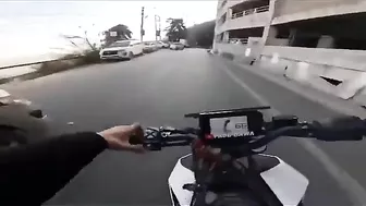 An Idiot On A Motorcycle Crashed Into A Stationary Car