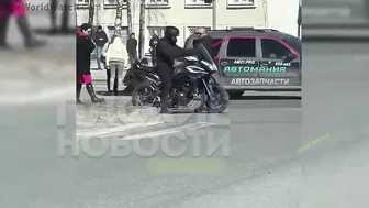 Asshole Biker Beats Woman And Sneaks Away