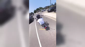 Biker's Leg Broken In Half