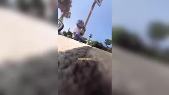 Biker's Leg Broken In Half