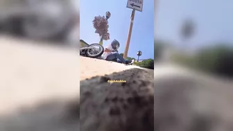 Biker's Leg Broken In Half
