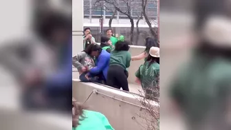 Fight During St. Patrick's Day Parade On Chicago River