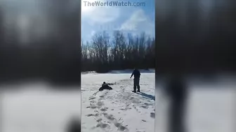 Fisher Falls To The Ice - Rescue Failed