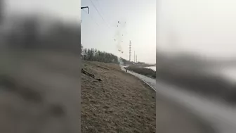 Fisherman's Fishing Rod Smolders After Hitting Ceiling