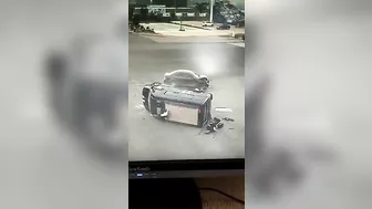 Paramedics In An Ambulance Are Seen Dumped Out On The Street With Lights Flashing After The Accident