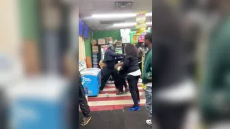 Girl Knocked Down By Big Man In Supermarket