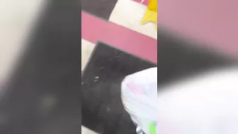 Girl Knocked Down By Big Man In Supermarket