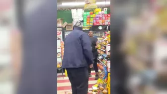 Girl Knocked Down By Big Man In Supermarket