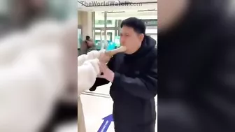 Girl Puts Her Whole Hand Down Boyfriend's Throat