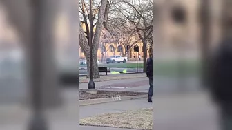 Green Flames Burst From Manhole Cover On Texas Tech University Campus