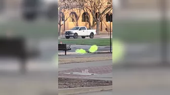 Green Flames Burst From Manhole Cover On Texas Tech University Campus