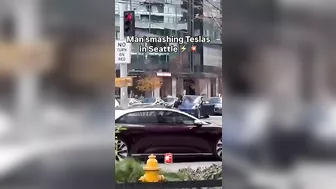 Man Who Smashed Up Tesla Tries To Comfort Second Victim