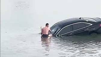 Half-man, Half-fish Jumps Into The Water With A Crowbar