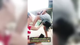 He Tried To Sit On The Stool And Paid For It.