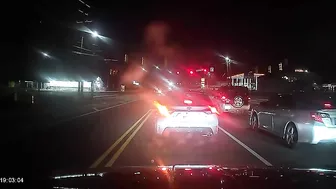 Idiot 1 Turns Left By Jumping Over Traffic In The Middle Lane