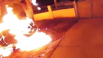 Instant ELON Karma Tesla Vandals Must Jump Over Burning Fence
