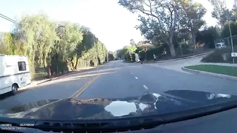Los Angeles Driver This Is A Pedestrian Street With A Lot Of People.