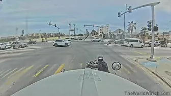 Motorcyclist Stops In Front Of Tow Truck Because He Thinks He Is Safe