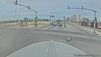 Motorcyclist Stops In Front Of Tow Truck Because He Thinks He Is Safe