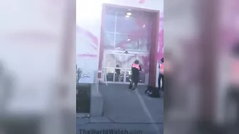 NEWS – Climate Clowns Attack Tesla Store In Montreal, Canada