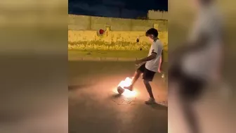 Kicking A Burning Football