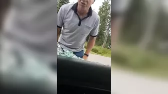 Crazy Old Man Breaks Window With Baton