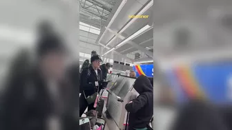 Racist Woman Panics At Airport