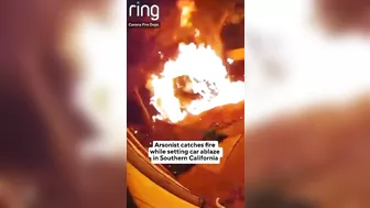 Ring Video Shows Arsonist Setting Car On Fire As He Sets It On Fire Pit