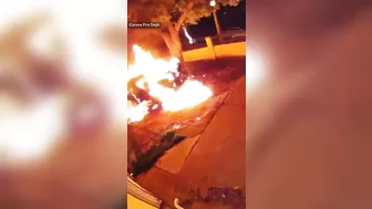 Ring Video Shows Arsonist Setting Car On Fire As He Sets It On Fire Pit