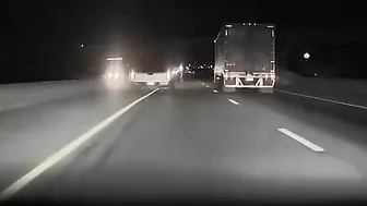 The Semi Truck Kept Trying To Turn Left Into Our Lane.