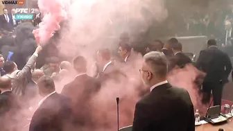 Serbia's Parliament In Chaos As Opposition Rioters Slam It