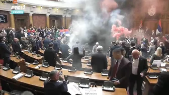 Serbia's Parliament In Chaos As Opposition Rioters Slam It