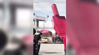 Stuntman Performs Human Cannonball