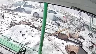 Strong Woman Hit By Debris From House Explosion And Then Run Over