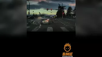 Motorcyclist Spins In The Air After Turning