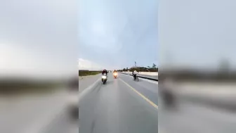 Two Cyclists Collide Violently With Oncoming Car