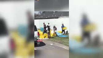 Watch A Crew Of Astronauts Unload Amazon Trucks