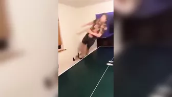 Wcgw Jumped Onto The Ping Pong Table Whatcouldgowrong