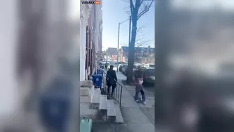 Crazy Video Shows Moment A Fat Woman Chases Another Fat Woman