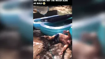 Dad Built His Own Water Slide R Whatcouldgowrong