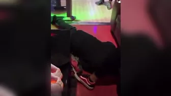 Woman Knocks Man Down, Then Gets Beaten