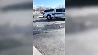Speeding Up The Car Trying To Jump Over A Pile Of Snow