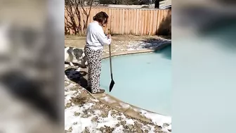 Stepping Onto A Frozen Pool
