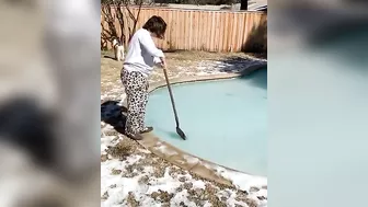 Stepping Onto A Frozen Pool