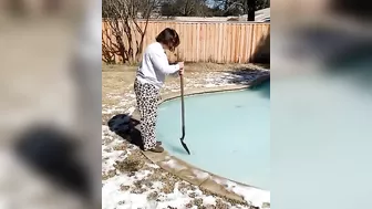 Stepping Onto A Frozen Pool